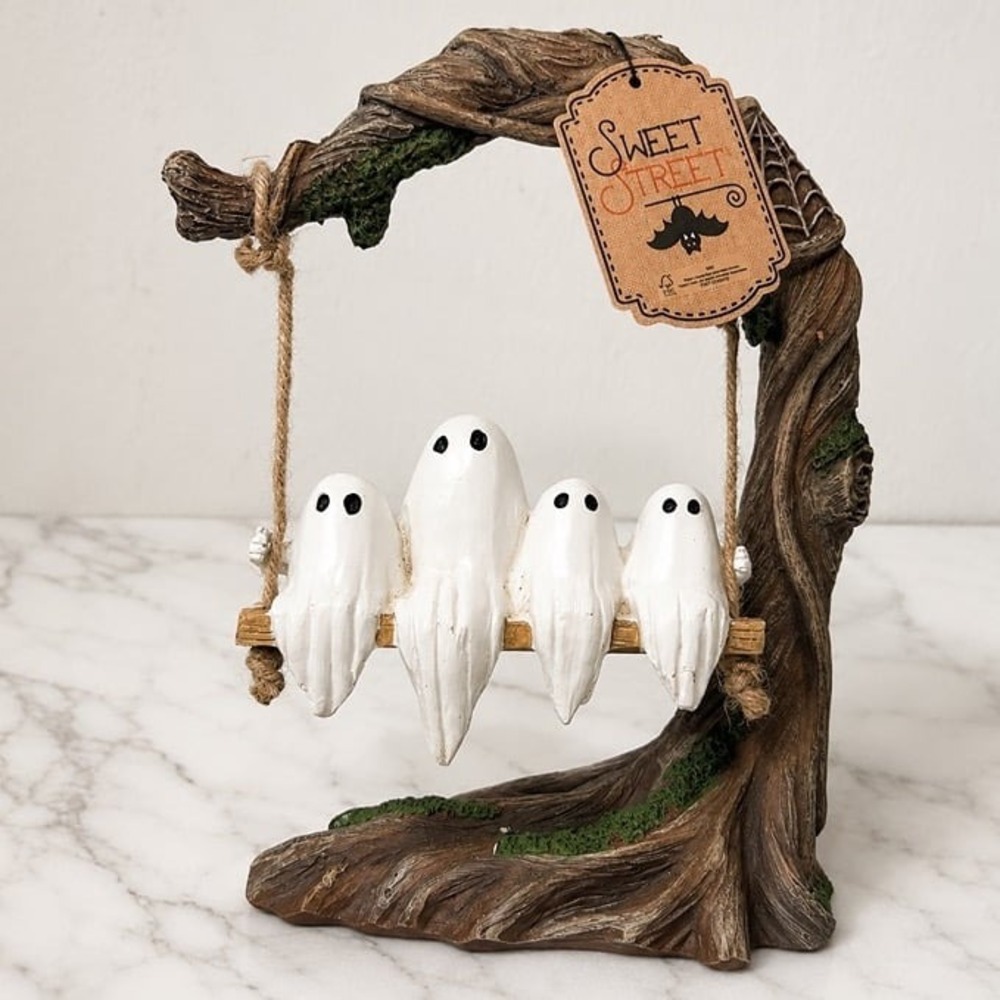NEW Viral Halloween Sweet Street Ghosts on Tree Swing Table Top Decor